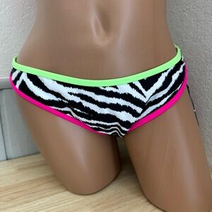 bikini bottom Large California Waves Zebra animal print Black Swim separates